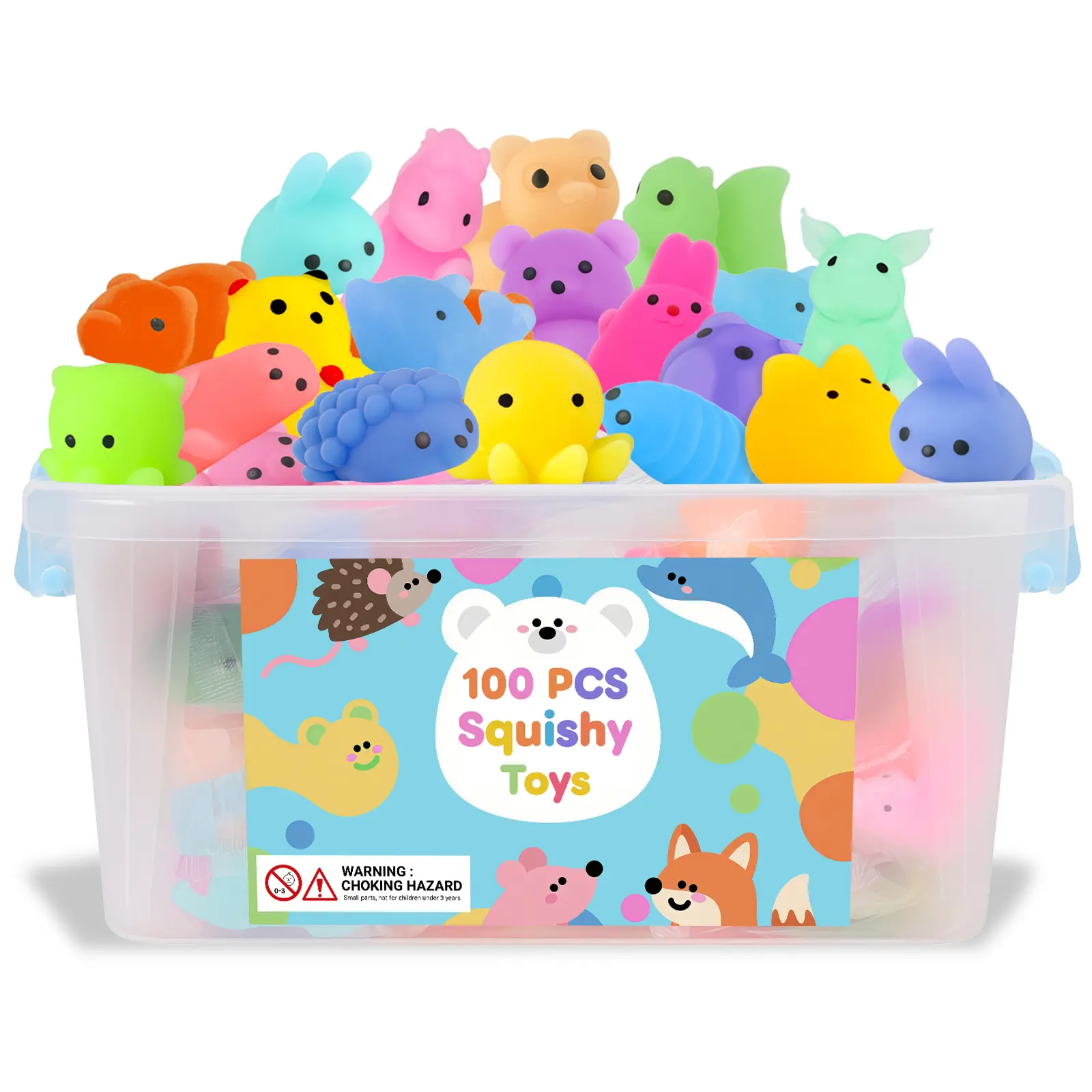 100PCS Squishy Toys Bulk, Mini Cute Animal Squishies for Kids Party Favors, Classroom Prizes, Goodie Bag Stuffers, Treasure Box Toys Squeeze Stress Ball
