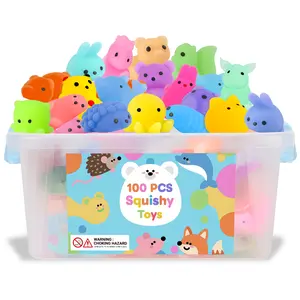100PCS Squishy Toys Bulk, Mini Cute Animal Squishies for Kids Party Favors, Classroom Prizes, Goodie Bag Stuffers, Treasure Box Toys