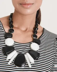 Black and White Bib Necklace