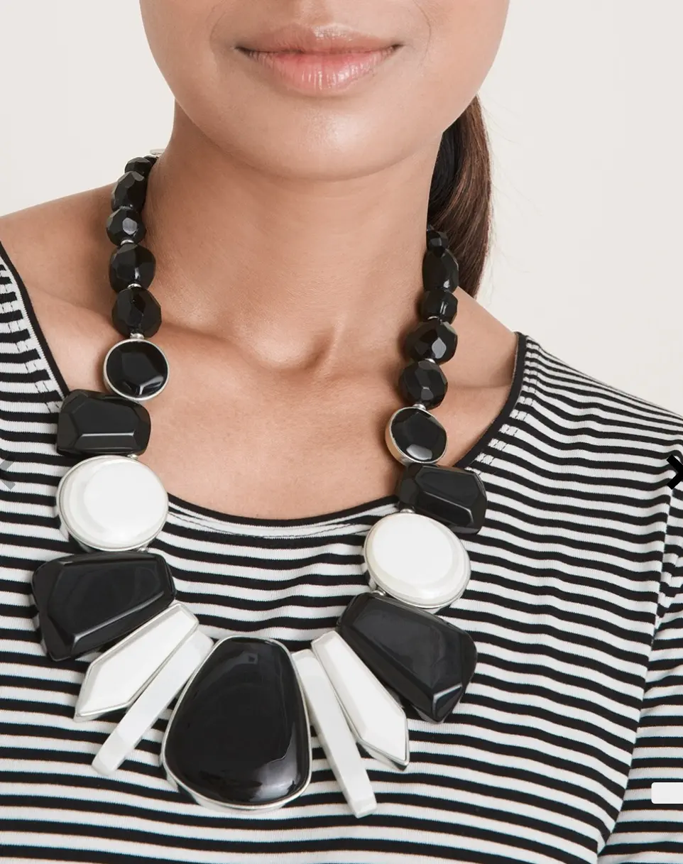 Black and White Bib Necklace