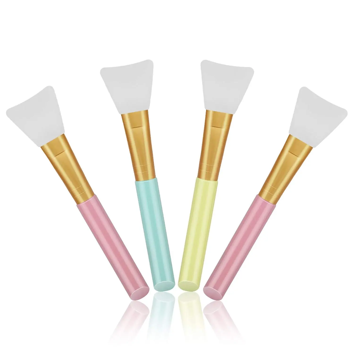 4pcs Silicone Face Mask Applicators - Smooth, Gentle Hairless Facial Brushes, Flexible Lotion Spatula for Mud, Clay, Cream Skincare Makeup Application