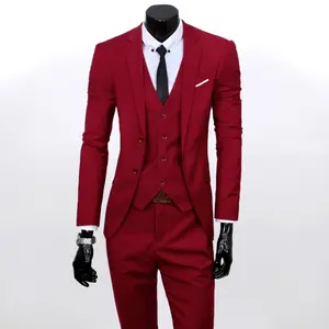 Groom Suit Men's Three-piece Set British Casual Business Suit Men's Wedding Dress Slim And Handsome Summer