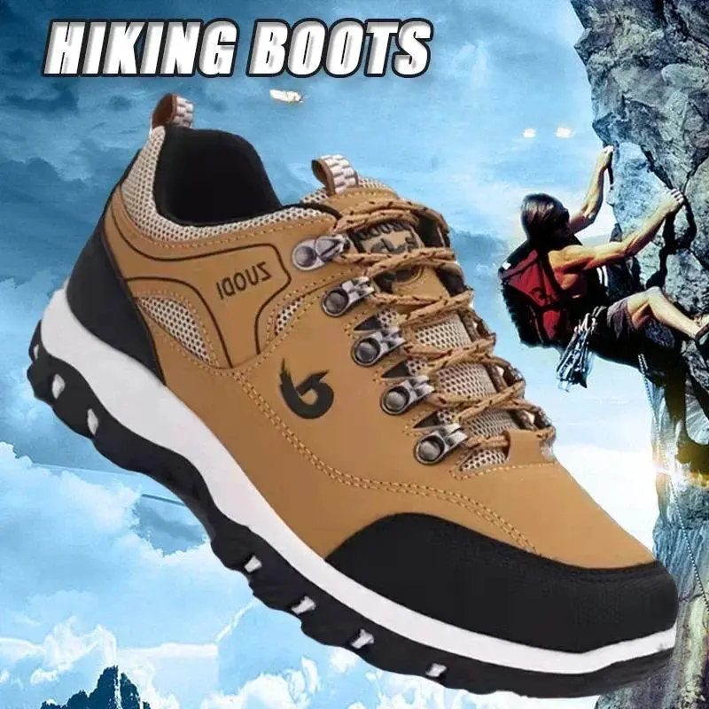 Men’s Shoes - Flexible Waterproof Low-Top Synthetic Athletic Casual Sneakers, Large Sizes with In-Step Length Guide for All-Seasons Hiking, Camping