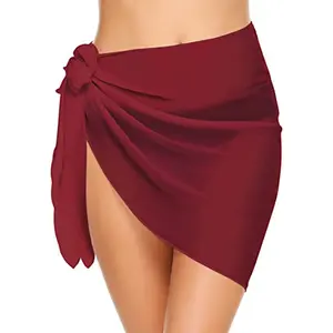 Women Short Sarongs Swimsuit Coverups Beach Bikini Wrap Sheer Short Skirt Chiffon Scarf Cover Ups for Swimwear Dosabolakosa