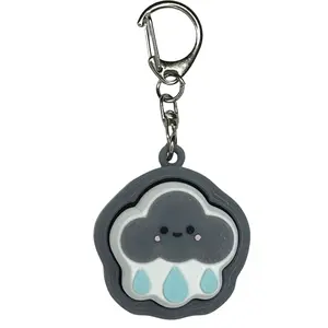 Happy Rain Cloud Fidget Clicker: Spring, Thunderstorm, keychain accessory, stress relief, cute must have