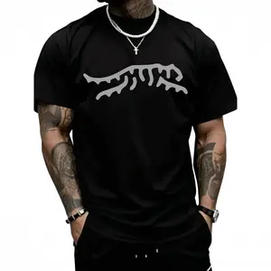 Sun Day Red Logo On A Black T-Shirt Casual Basic Tee Menswear graphic tee men's t shirts trendy t-shirts Shortsleeve