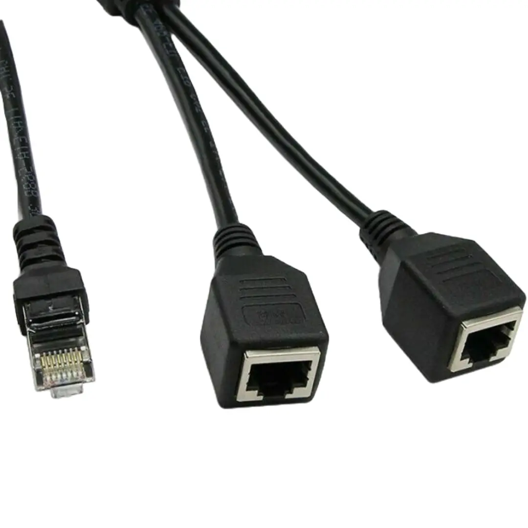 SANOXY RJ45 CAT6/5 Male to 2 Female LAN Ethernet Network Splitter Coupler Adapter Cable Gold-Plated Connectors Anti-Interference Design