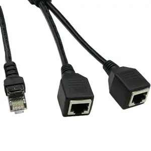 SANOXY RJ45 CAT6/5 Male to 2 Female LAN Ethernet Network Splitter Coupler Adapter Cable Gold-Plated Connectors Anti-Interference Design