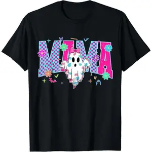 Spooky Mama Halloween Cute Ghost Coquette Bow Trick Or Treat T-Shirt Tops Womenswear