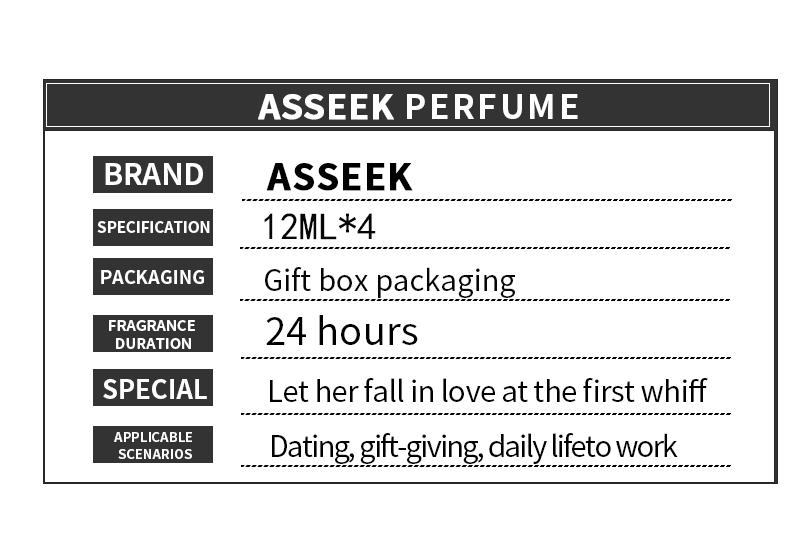 ASSEEK Men's Mini Fragrnce perfume Gift Box ,Elegant Scent,Men's Long-Lasting Colognes,Chirstmas gift-12ML*4