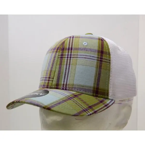 212 MAIN Pet Trucker Hat - Unisex, Plaid Print, 6-Panel Mid Crown Structured Design, Snapback Closure, Breathable Mesh, Model 6017-210, 210-White, 1 Size Fits Most