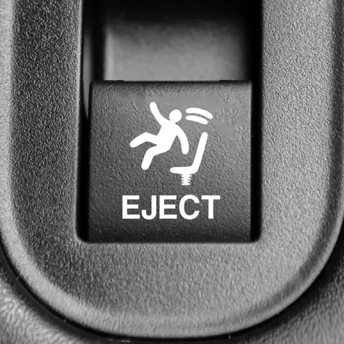 Eject Button Decal 2 PACK for Cars and Trucks, Vinyl Sticker, Car Interior Decor and Accessories