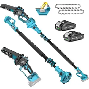 2-in-1 Electric Pole Saws for Tree Trimming, 6 Inch Mini  Cordless with Extension Pole,   Pole Chain , Tree Trimmer Limb Branch  Pruner with 2  P6 Plus
