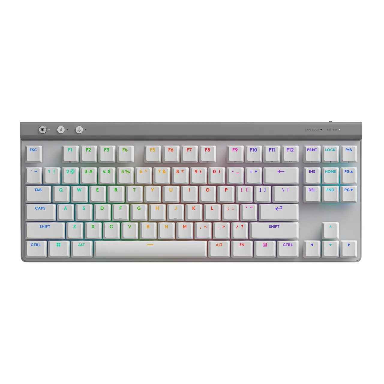 Logitech G515 LIGHTSPEED TKL Low Profile Wireless Gaming Keyboard, LIGHTSYNC RGB, Thin Tenkeyless Design, PBT Keycaps, Linear (Red) Mechanical Switches - White