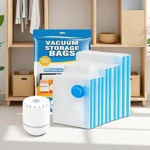 Vacuum Compression Storage Bag with Electric Pump Dust Proof Sealed Bags for Clothes Blankets Shirts Household Space Saving Organizer for Dorm Closet Wardrobe Bedroom Bathroom Travel Accessories Turbo Cover