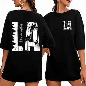 Winter outfits Men's Vintage Palm Tree Graphic T-Shirt - 230GSM Heavy Washed Cotton Short Sleeve Shirt,