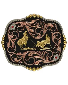 Montana Silversmiths Men's Tri-Color Bullrider Traditional Attitude Buckle - A392t