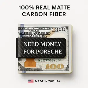Carbon Fiber "Need Money for Porsche Money Clip" - Stylish Design for Everyday Use mens wallet men