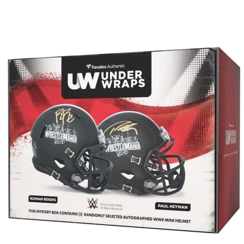 2026 Fanatics Authentic WWE Under Wraps AUTOGRAPHED MINI SIZE HELMET Mystery Box