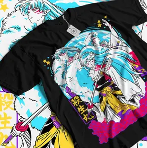 Inuyasha Sesshomaru T-shirt Red Moon Inu Yasha Kawaii Girl Gift Shirt All Size color