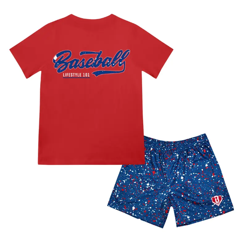 BL101 Splatter Established Youth Shorts And Tee Set | USA