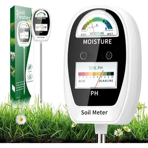 Soil Test Kit, 2-in-1 Soil  Meter, Soil pH Meter -Dual Dial-Simultaneously-Display Results-Soil pH Tester,  Meter for Garden,Lawn,Farm Indoor&Outdoor -PureWhite