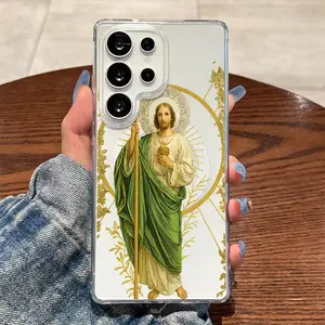 Featuring a Saint with a Sacred Halo And Staff,Magnetic Ring,Charging,Supports for Samsung Galaxy S26 S25 S24 S23 S22 S21 S20 Fe Plus Ultra Edge S10E A57 A56 A55 A54 A37 A36 A35 A34 A26 A25 A24 A23 A17 A16 A15 A14 A07 A06 A05s Note20 Note10 Note9