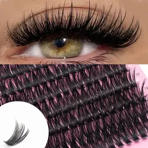 280 Pcs 60D Cluster Lashes, Fluffy False Eyelashes, 0.07D Curl, DIY Individual Eyelash Extensions, Length 8-16mm, Perfect for Halloween Makeup, Festive Styles