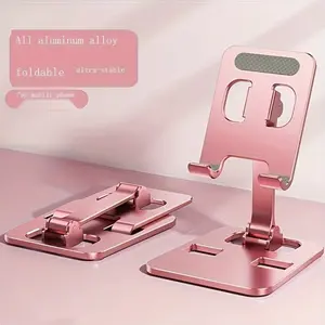 All Metal Foldable Lifting Mobile Phone Holder Lazy Desktop Holder Mobile Phone Tablet Universal Holder Multi Angle Adjustable Mobile Phone Holder Children's Online Class Mobile Phone Holder Base Compact And Portable