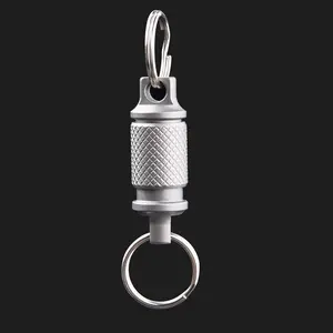 Titanium alloy keychain, two-way mini buckle, 360 degree rotatable, EDC lightweight and easy to carry.