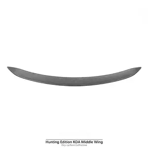 Fits the 2019 and newer Porsche Taycan 9J1 Shooting Brake KDA-style center spoiler (dry carbon wrap); compatible with the Shooting Brake model