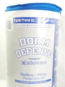 Allerease Dorm Defense Kit 3Piece Mattress Protector Pad Pillow Kit Twin XL
