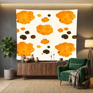 1pc Mid-century Modern Style Tapestry Warm Tone Abstract Dining Hall Entryway Hallway Game Room Bedroom Decorative Backdrop