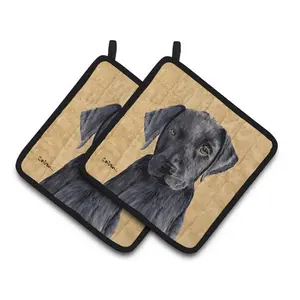 Carolines Treasures  Labrador Wipe Your Paws Pair of Pot Holders, 7.5 x 3 x 7.5 in.