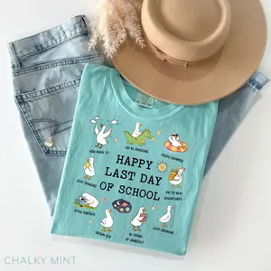 Last Day of School Comfort Colors Shirt Goose Teacher Shirt Happy Last Day of School Tee End of School Year Shirt Student Graduation Shirt Teacher Gift