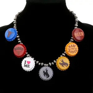 Rodeo Bottle Cap Charm Necklace