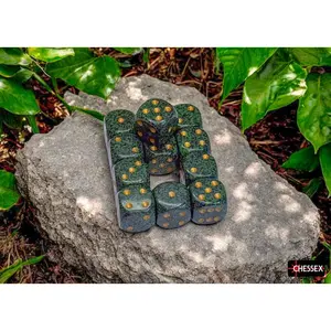 Speckled Golden Recon 16mm d6 Dice Block (12 dice)