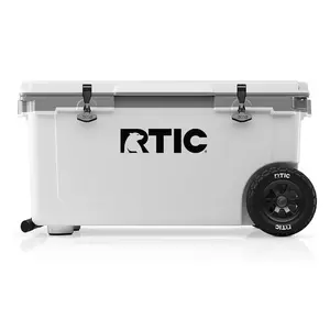 RTIC Outdoors Wheeled Ultra-Light 72 Qt Cooler White Portable Ice Chest for Camping Beach Fishing