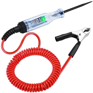 Automotive Test Light with 5-120V LED Digital Display,  Automotive  Tester  Fuse Digital Led Circuit Tester with Voltmeter and Extended Spring Wire, Dual Color Polarity
