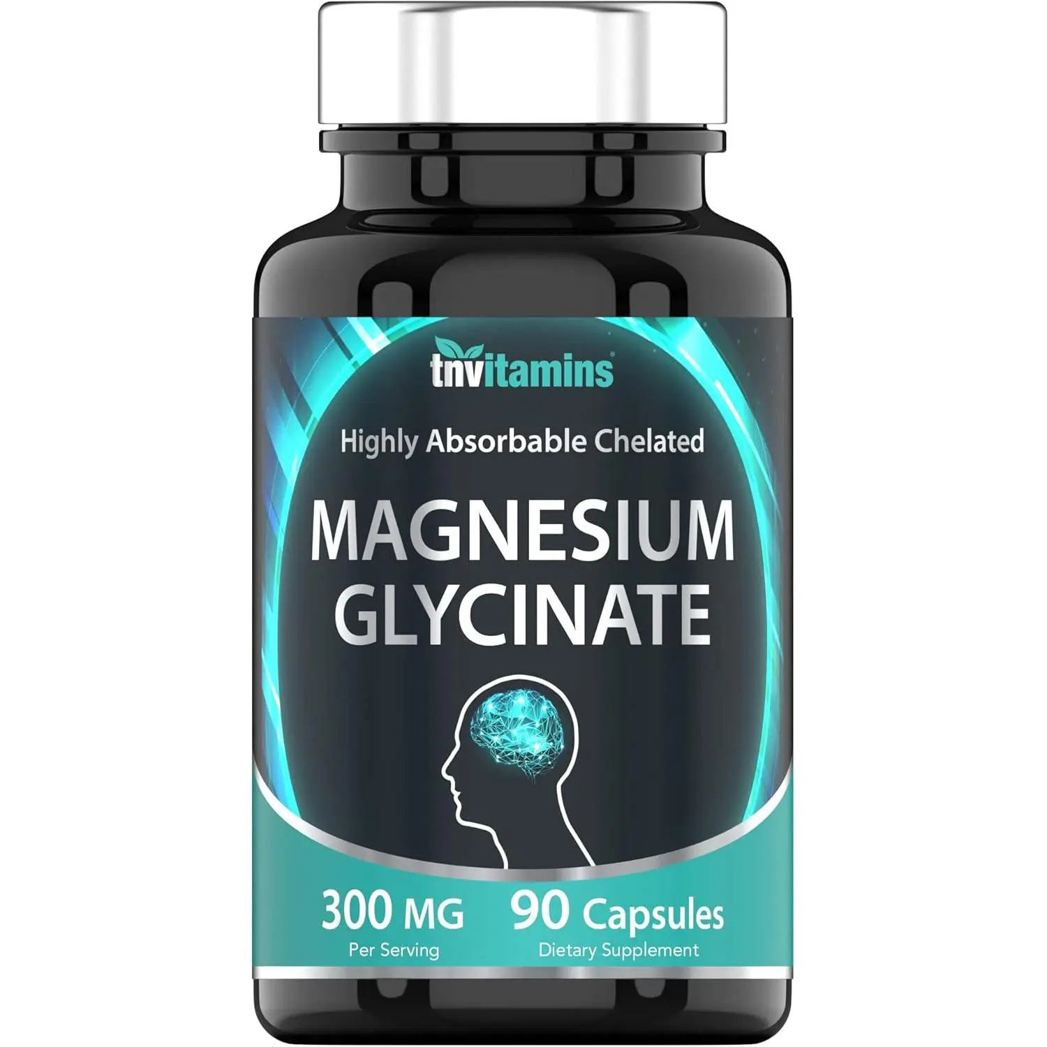Magnesium Glycinate 300mg, 90 Capsules | High Absorption Chelated Magnesium for Sleep, Calm & Muscle Support* | Non-GMO, Gentle, Non-Laxative | TNVitamins