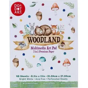MULTIMEDIA ART PAD 3 IN 1 PRMIUM PAPER: WOODLAND