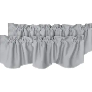 H.VERSAILTEX Blackout Curtain Valances for Kitchen Windows/Living Room/Bathroom Privacy Protection Rod Pocket Decoration Scalloped Winow Valance Curtains