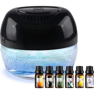Water-Based Purifier Air Washer, Revitalizer with 6 Colorful lights- Plus Lavender, Orange, Citronella,, Breathe Easy, Jasmine & Camellia, 10ml Each