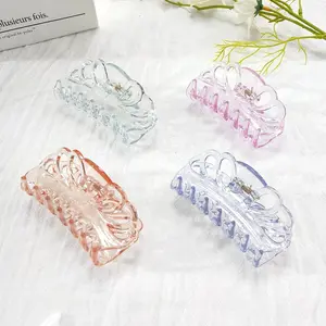 Clear Butterfly Hair Claw Clips for Women, 3.5 Inch Strong Hold Non-Slip Jaw Clips, Transparent Banana Clamps for Thick & Thin Hair, 4 Pack