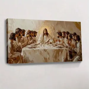1PC The Last Supper Christian Frame Art Jesus Wall Art Disciples Bread Wine Religious Easter Bible 2D Flat