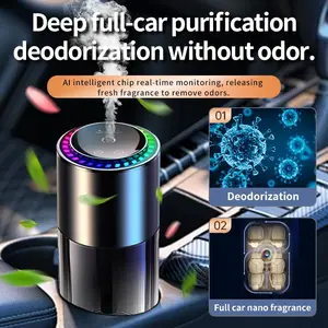 Smart Car Air Freshener Diffuser with Starry Sky Projection and 160ml Perfume, 3 Mode Adjustable Rechargeable Car Aroma Diffuser,Auto On/Off Intelligent,Long-Lasting Scent 6 Months-Ocean, RGB Music Sync Light, Auto On/off, Rechargeable