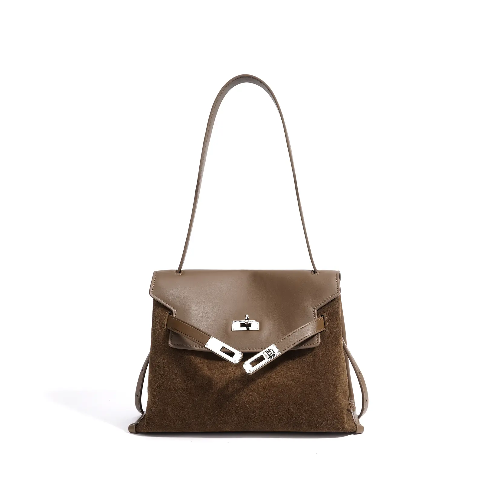SADI Sadi New Real Leather suede Lightweight Luxury Niche Women's Bag Large Capacity Commuter Tote Versatile Shoulder Underarm Bag 29CM