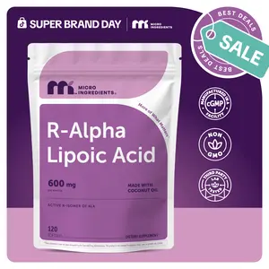 Micro Ingredients R Alpha Lipoic Acid 600mg with Coconut Oil, 120 Softgels
