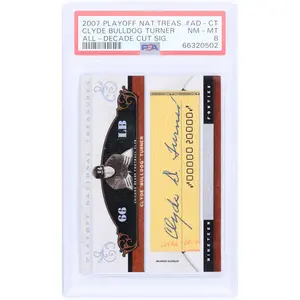 Clyde "Bulldog" Turner Chicago Bears Autographed 2007 Playoff National Treasures All Decade Cut Auto #AD-CT #28/100 PSA Authenticated 8 Card - Fanatics Authentic Certified