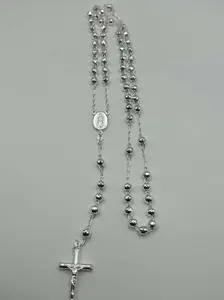 rosario de plata 925 Italiana corte de brillo